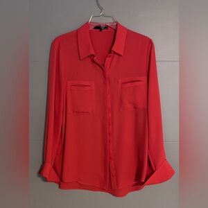 Orange Button Down Blouse